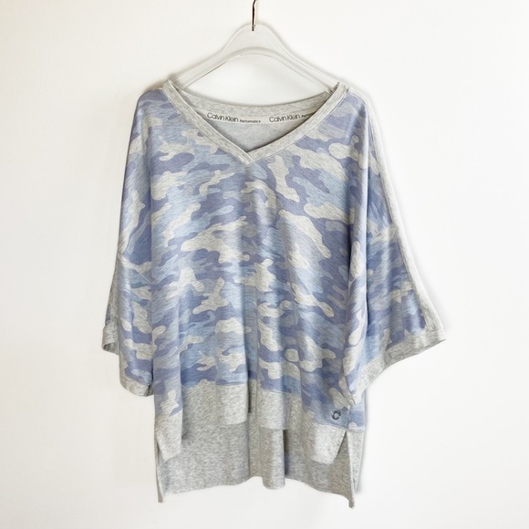 Calvin Klein Performance Tops - SALE 🛍️ CALVIN KLEIN PERFORMANCE Oversize Camo Pullover Boxy Top Womens size M